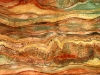 'Subterranean 2' - Abstract watercolour painting inspired by sedimentary rock and soil layers by Kirsten Bailey