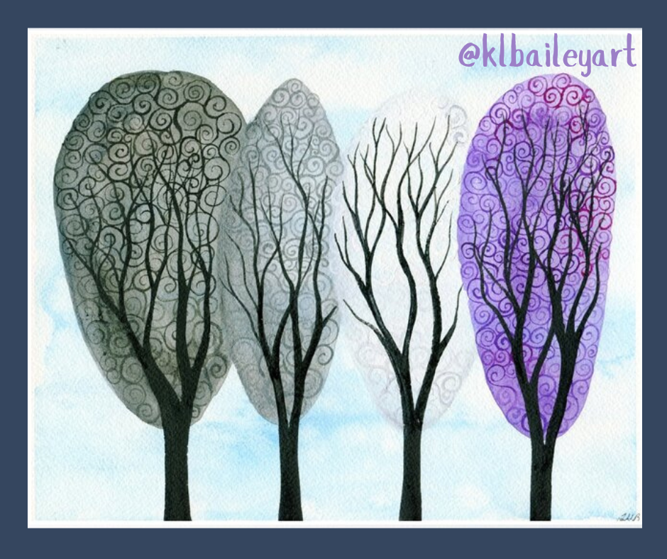 Asexual pride flag swirly trees