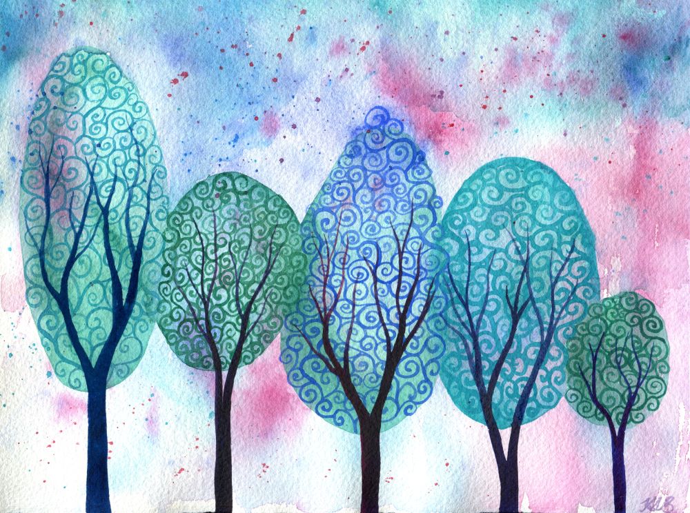 abstract tree paintings