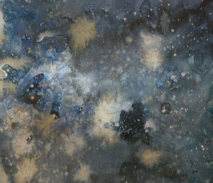 "Moons of Jupiter - Callisto" watercolour painting by Kirsten Bailey