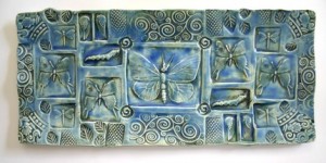 Large Blue Butterfly Tray from Island Girl Pottery