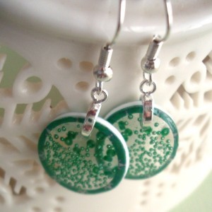 Amoeba kelly green earrings by under glass