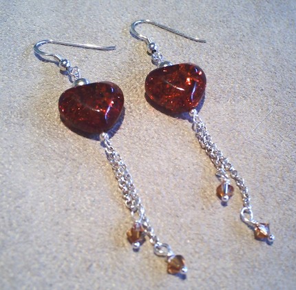 Amber Heart Earrings for Hearts for Haiti