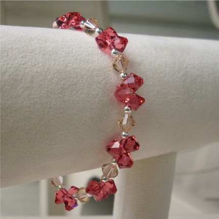 Padparadscha Top Drilled Bracelet by Carrie Rachel Designs