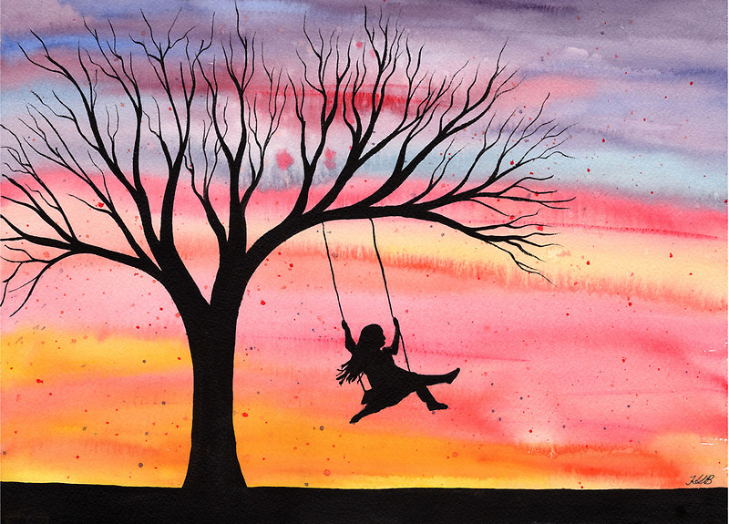 "Evening Joy" - original watercolor painting by Kirsten Bailey