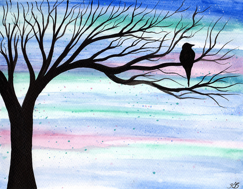 "Evening Song" - original watercolour painting by Kirsten Bailey