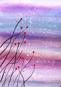 Evening Garden - original watercolour painting by Kirsten Bailey