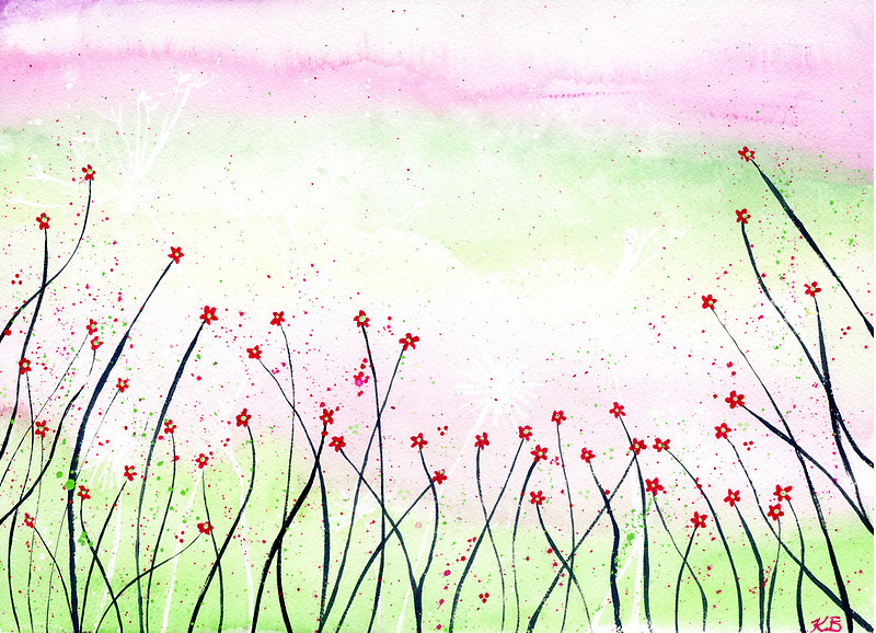 Spring Afternoon - original watercolour painting by Kirsten Bailey