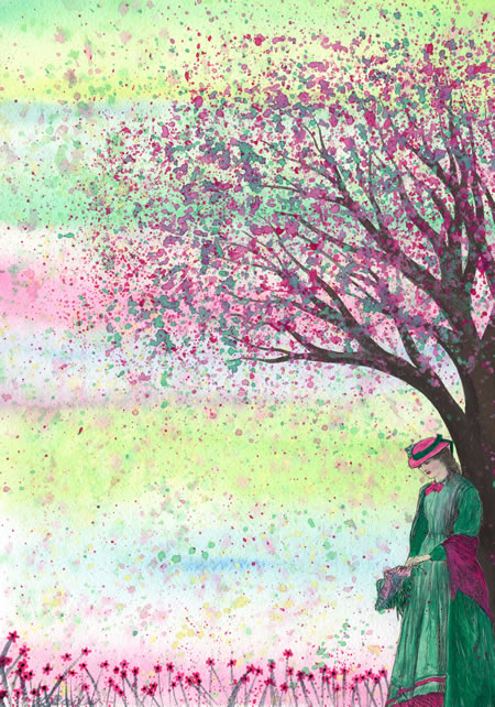 And Spring Arose - original watercolour and collage by Kirsten Bailey And Spring Arose - original watercolour and collage by Kirsten Bailey