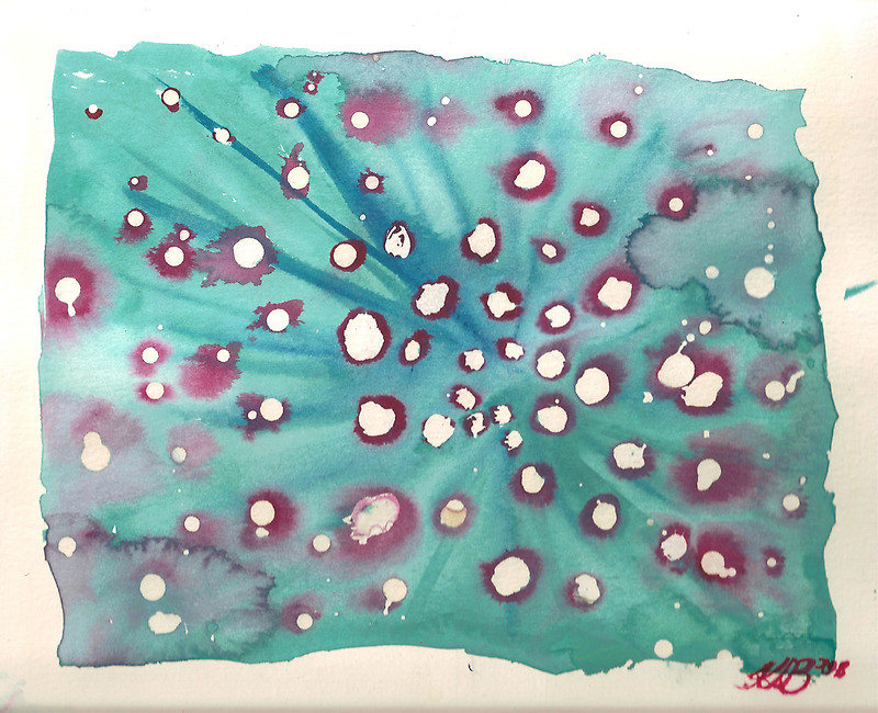 "Needle" - original abstract watercolour painting by kirsten bailey