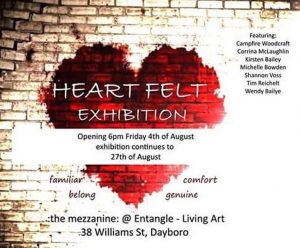 Heart Felt Exhibition at the mezzanine, Entangle - Living Art, Dayboro