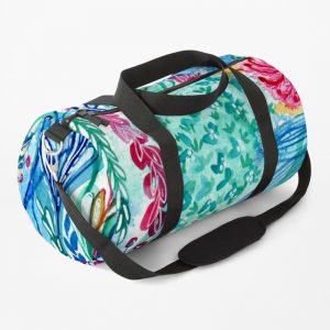 Duffle bag in Vibrant Garden pattern from Redbubble