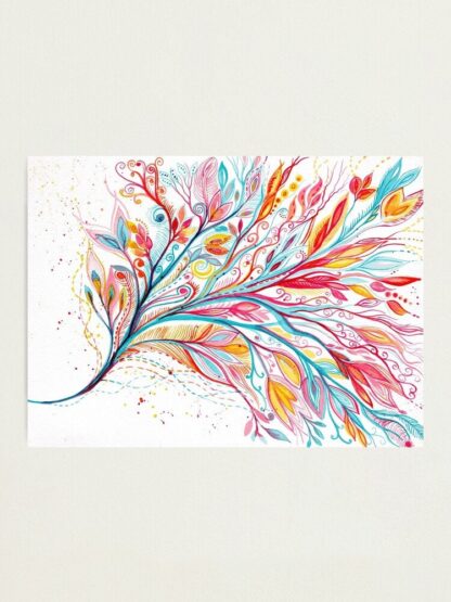 Contemplation - ORIGINAL intuitive abstract watercolour painting on paper in coral, turquoise, yellow and orange by Kirsten Bailey - Image 7