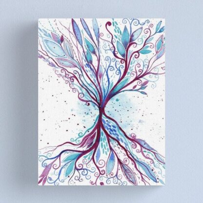 Above and below - ORIGINAL intuitive abstract watercolour painting on paper in turquoise and purple - Image 7