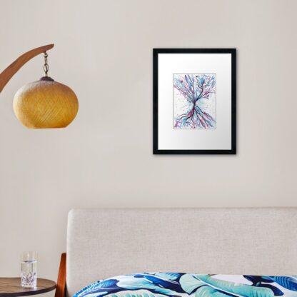 Above and below - ORIGINAL intuitive abstract watercolour painting on paper in turquoise and purple - Image 3