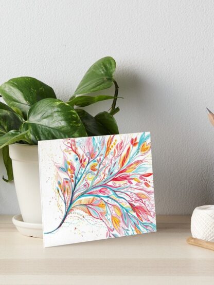 Contemplation - ORIGINAL intuitive abstract watercolour painting on paper in coral, turquoise, yellow and orange by Kirsten Bailey - Image 3