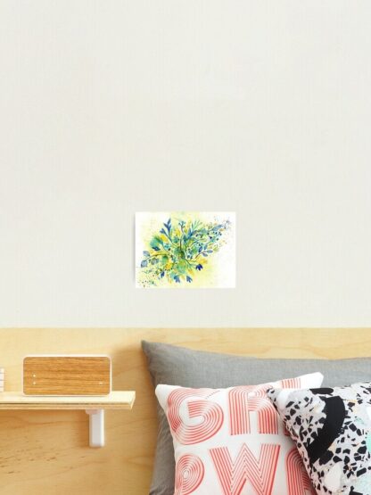 Turquoise and Gold Wildflowers - ORIGINAL watercolour painting on paper in turquoise, gold and blue by Kirsten Bailey - Image 10