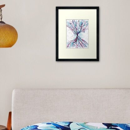 Above and below - ORIGINAL intuitive abstract watercolour painting on paper in turquoise and purple - Image 6