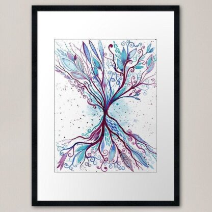 Above and below - ORIGINAL intuitive abstract watercolour painting on paper in turquoise and purple - Image 8