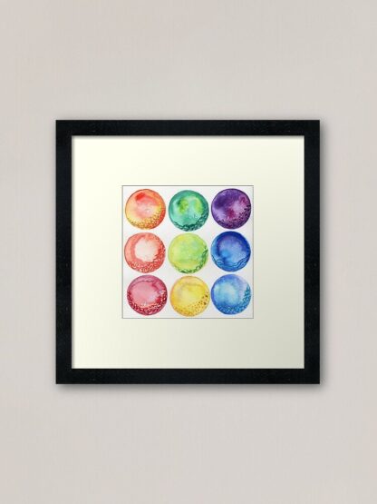 Little worlds - ORIGINAL abstract watercolour painting of colourful rainbow circles - Image 4