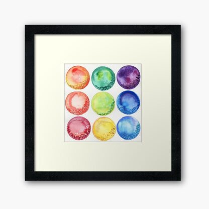 Little worlds - ORIGINAL abstract watercolour painting of colourful rainbow circles - Image 5