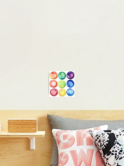 Little worlds - ORIGINAL abstract watercolour painting of colourful rainbow circles - Image 8