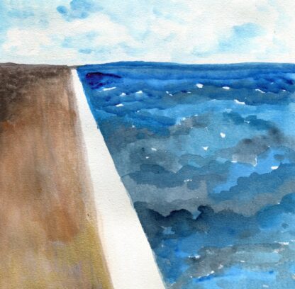 By the Bay - ORIGINAL abstract watercolour paintings inspired by bay bayside sea seaside ocean beach pier - Image 2