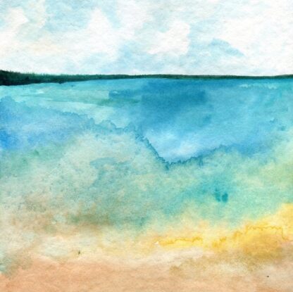 By the Bay - ORIGINAL abstract watercolour paintings inspired by bay bayside sea seaside ocean beach pier - Image 3
