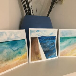 By the Bay - ORIGINAL abstract watercolour paintings inspired by bay bayside sea seaside ocean beach pier