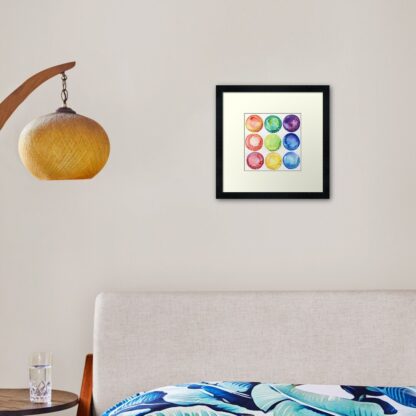Little worlds - ORIGINAL abstract watercolour painting of colourful rainbow circles - Image 3