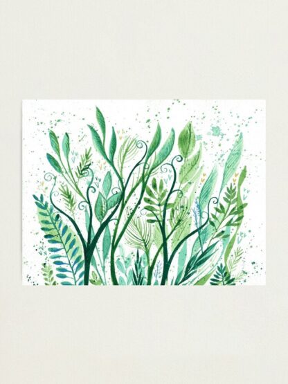Sea Garden 2 - ORIGINAL intuitive abstract watercolour painting on paper in green and blue by Kirsten Bailey - Image 7
