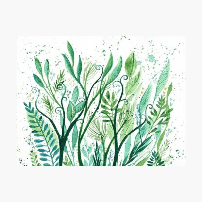 Sea Garden 2 - ORIGINAL intuitive abstract watercolour painting on paper in green and blue by Kirsten Bailey - Image 6