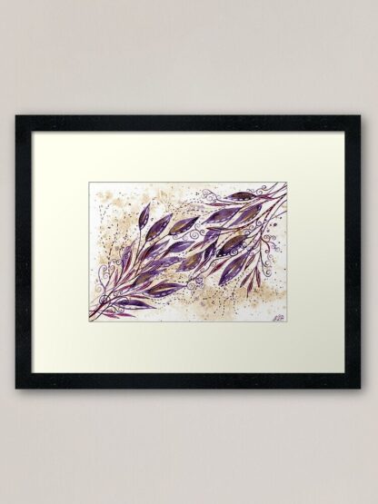 Purple Majesty - ORIGINAL intuitive art watercolour painting on paper in purple and gold by KL Bailey Art - Image 4