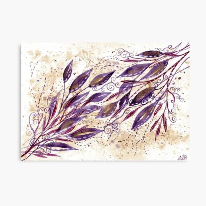 Purple Majesty - ORIGINAL intuitive art watercolour painting on paper in purple and gold by KL Bailey Art - Image 7