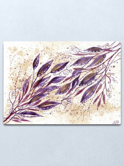 Purple Majesty - ORIGINAL intuitive art watercolour painting on paper in purple and gold by KL Bailey Art - Image 8
