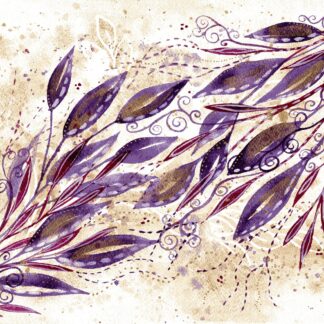 Purple Majesty - ORIGINAL intuitive art watercolour painting on paper in purple and gold by KL Bailey Art