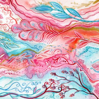 Introspection - ORIGINAL intuitive abstract vibrant watercolour painting on paper