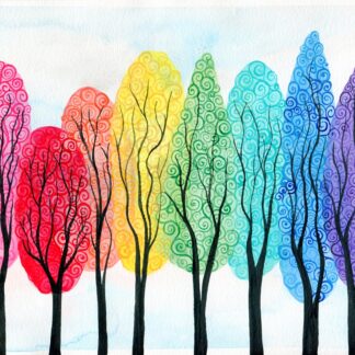 Swirly Trees Pride Flag - Rainbow flag 1978