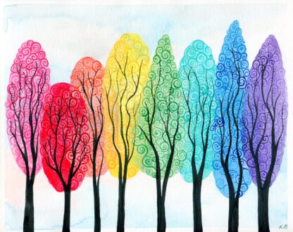 Swirly Trees Pride Flag - Rainbow flag 1978