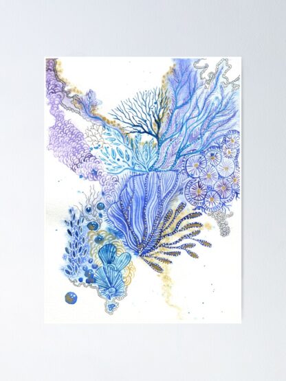 Blue Reef 2 - ORIGINAL intuitive abstract watercolour reef painting - Image 7